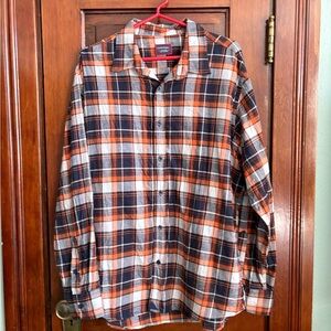 UNTUCKit Orange and Blue Checkered Shirt
